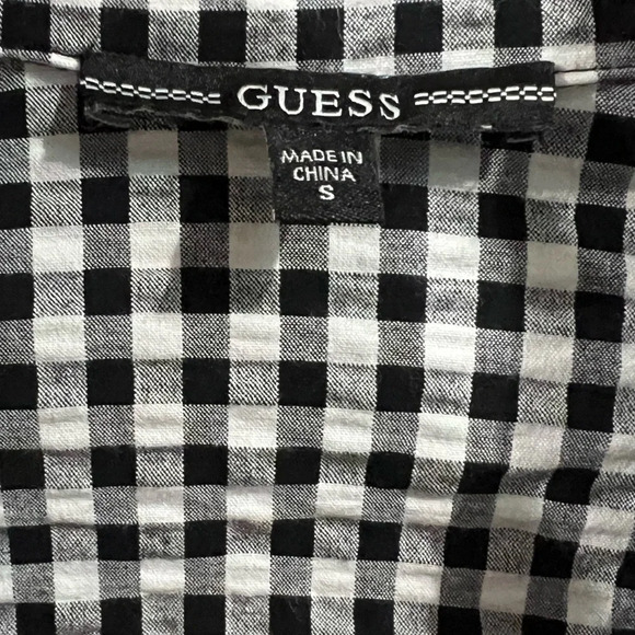 Guess checkered pattern textured top, size small (S) - Picture 5 of 6
